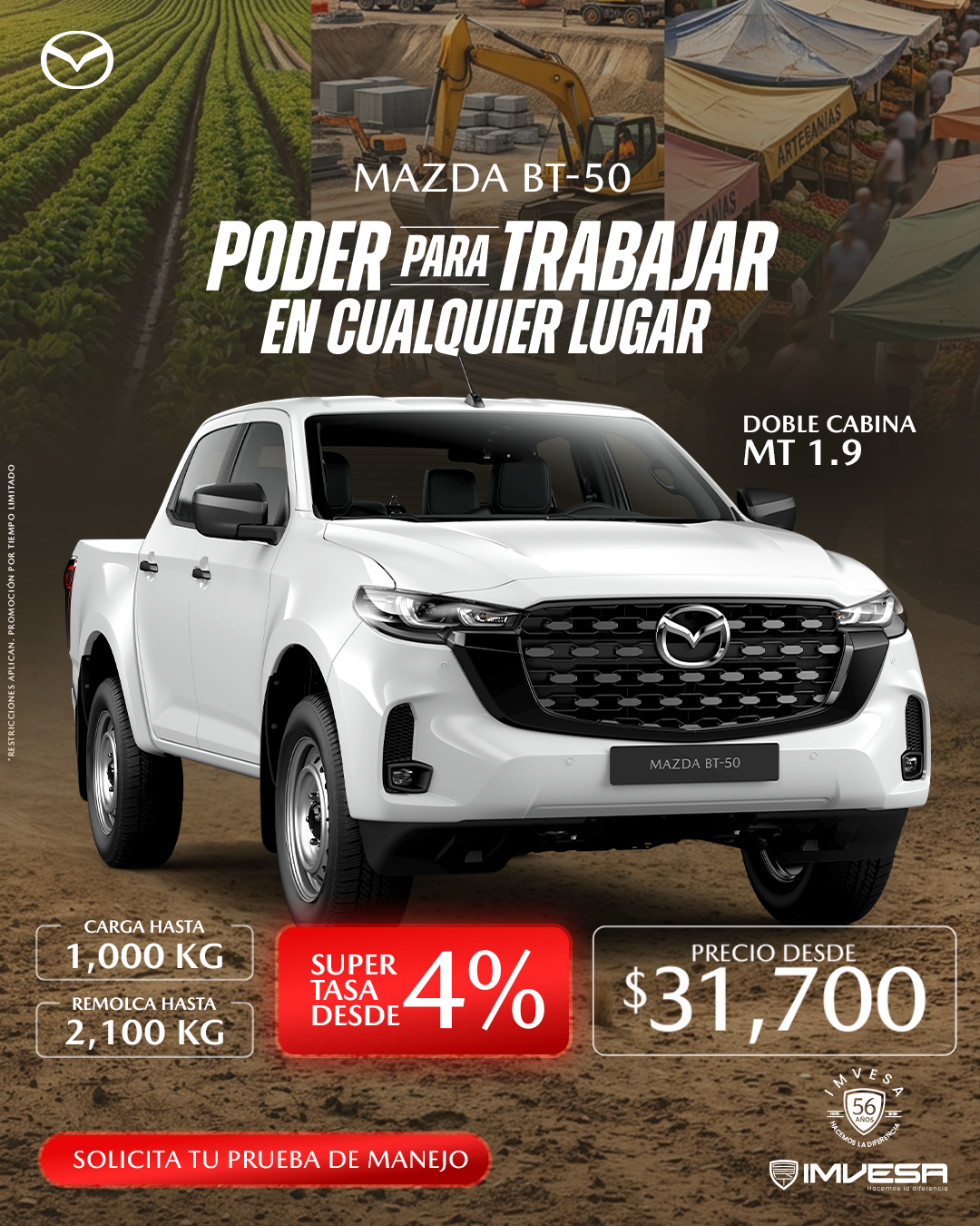 MAZDA BT-50 2026 1.9 MECÁNICA DOBE CABINA